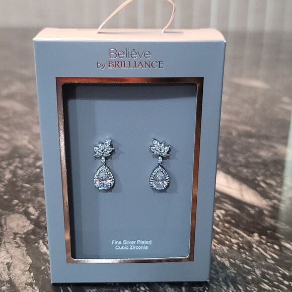 BRAND NEW BELIEVE BY BRILLIANCE CUBIC ZIRCONIA DROP EARRINGS EARRINGS - Picture 2 of 13